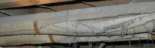 [picture of asbestos containing pipe insulation]